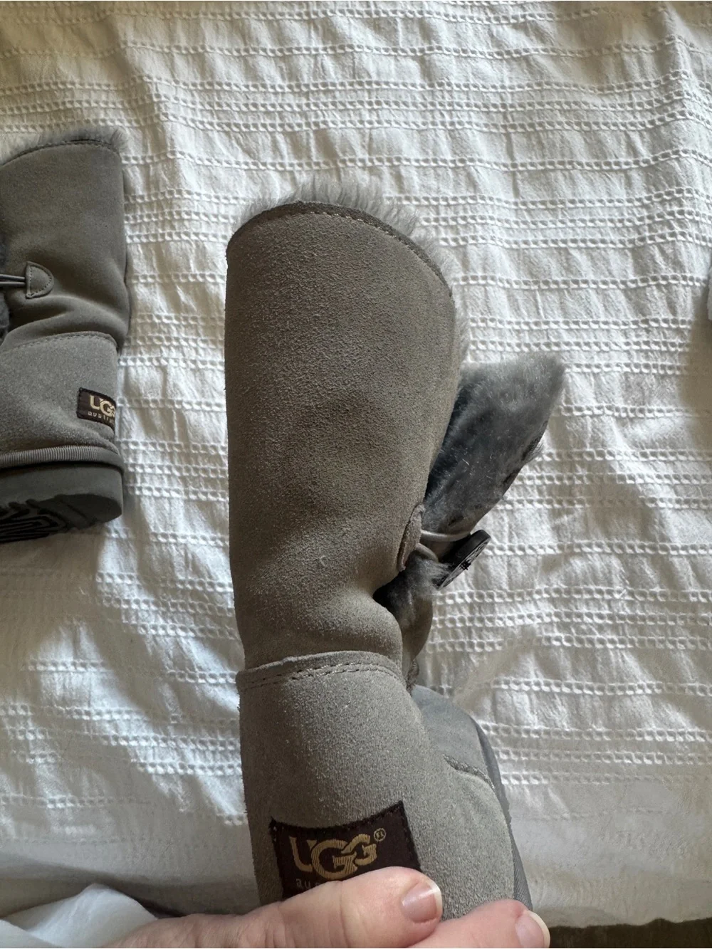 UGG Women's Short Button Boot in Gray